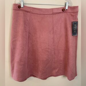 NYCC pink faux suede mini skirt SZ XL